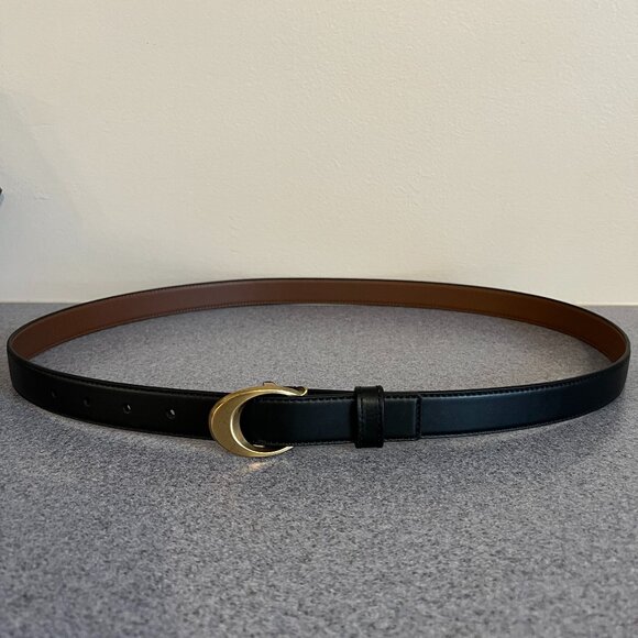 NWT Coach | Signature "C" Leather Belt | Black/Gold | Size XL - Picture 1 of 6